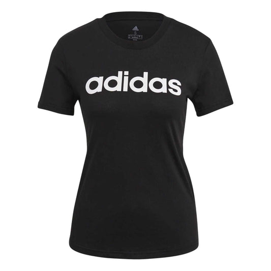 Black - Front - Adidas Womens-Ladies Logo T-Shirt