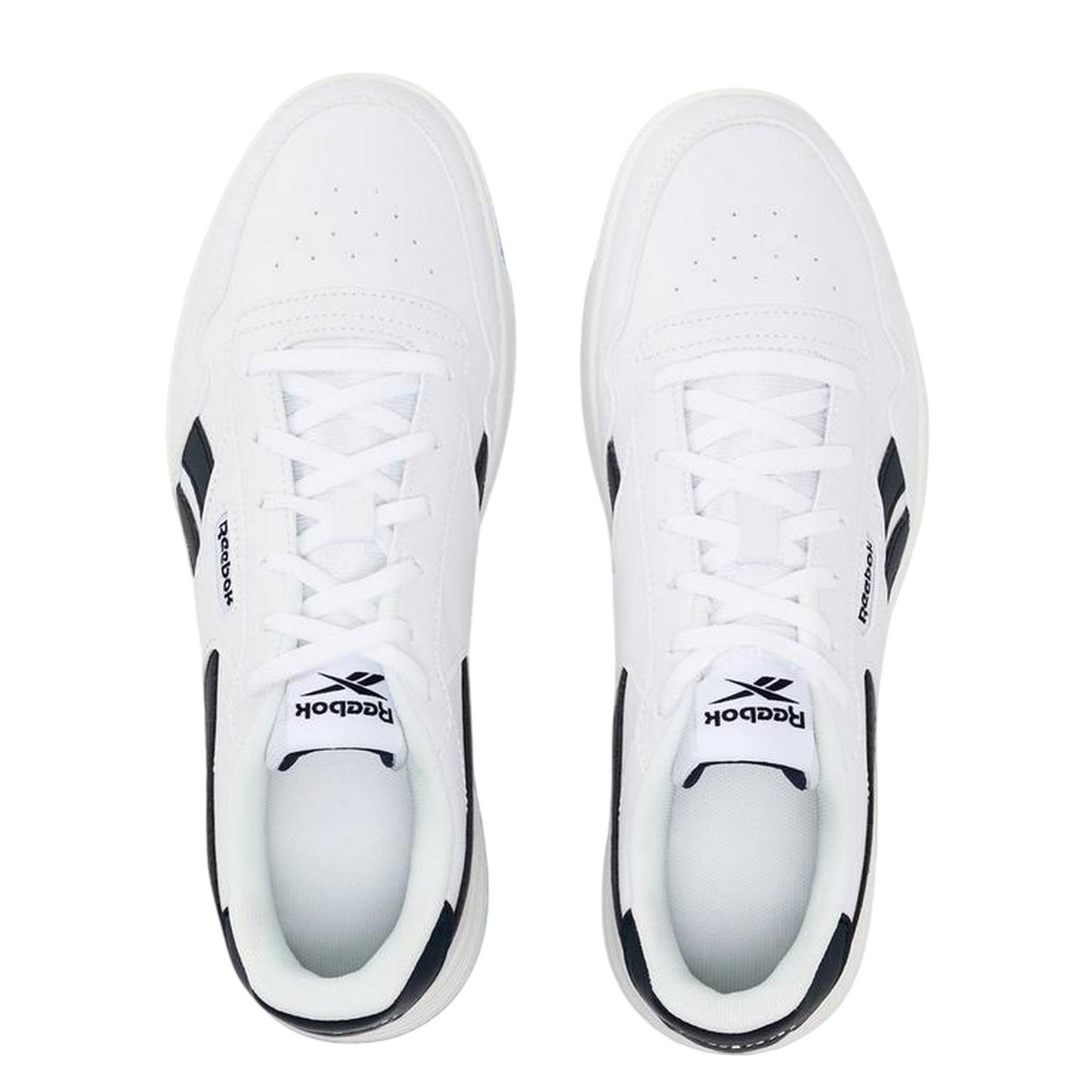 White-Navy - Back - Reebok Unisex Adult Court Advance Leather Flat Trainers
