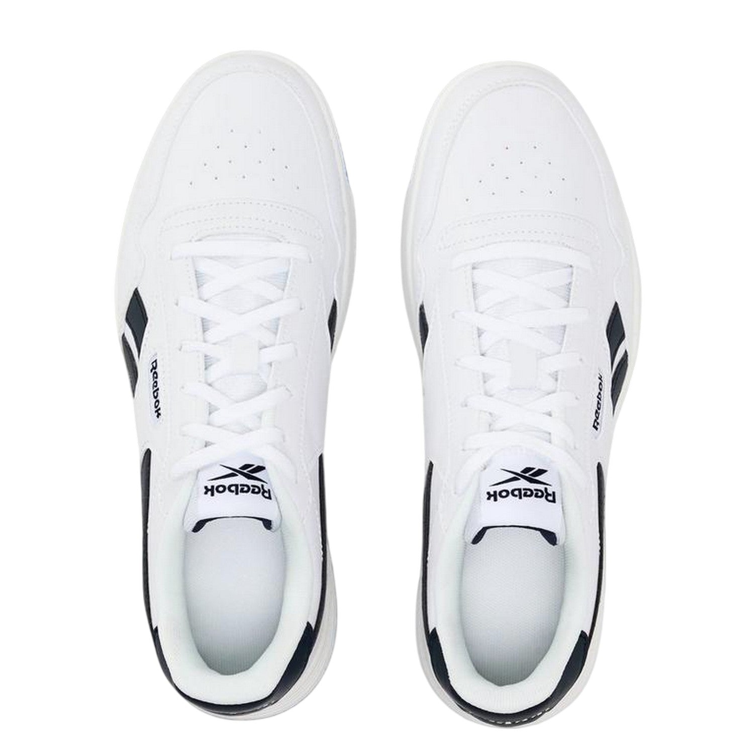 White-Navy - Back - Reebok Unisex Adult Court Advance Leather Flat Trainers