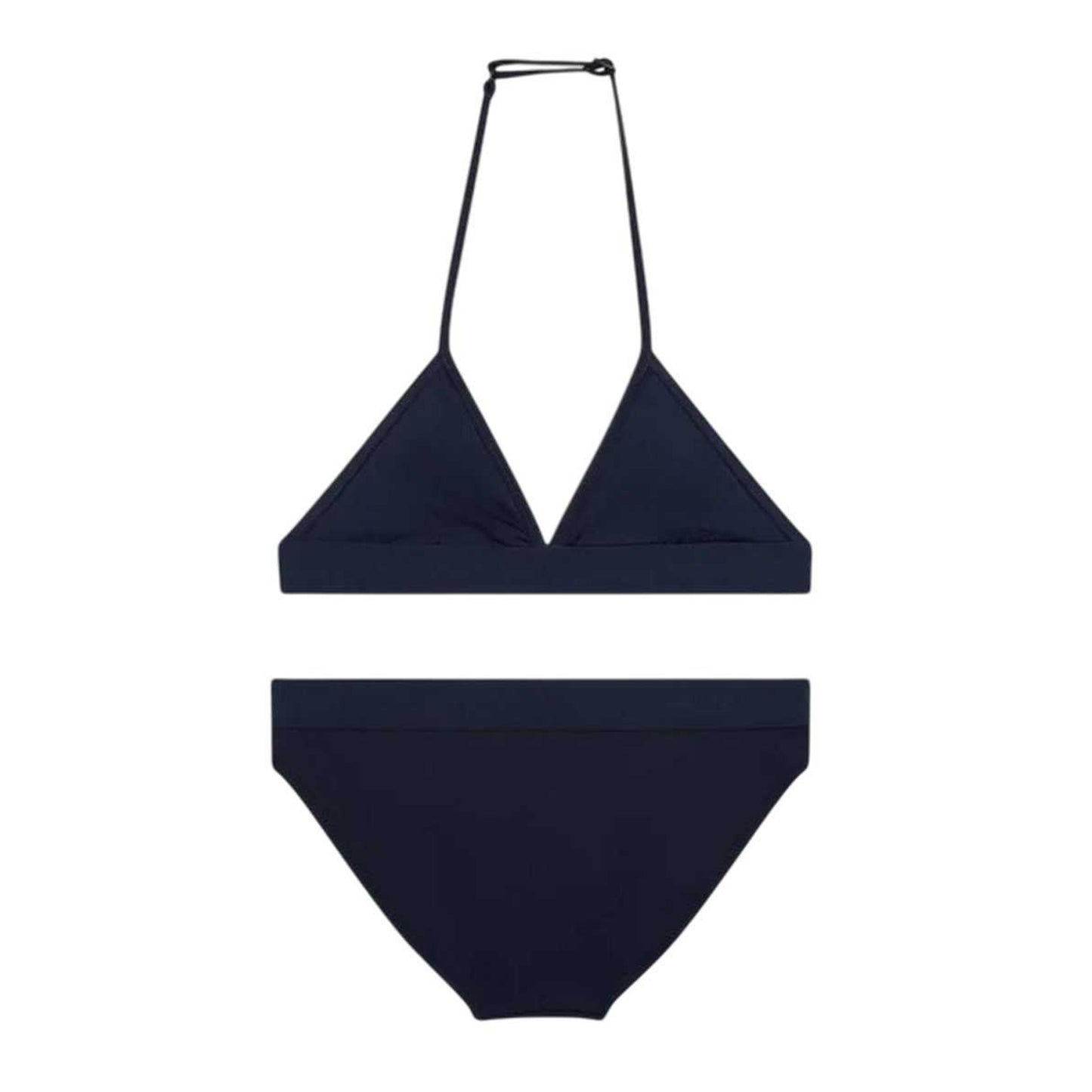 Night Navy - Back - Tommy Hilfiger Girls Triangle Halter Neck Bikini Set
