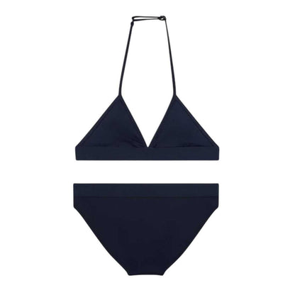 Night Navy - Back - Tommy Hilfiger Girls Triangle Halter Neck Bikini Set