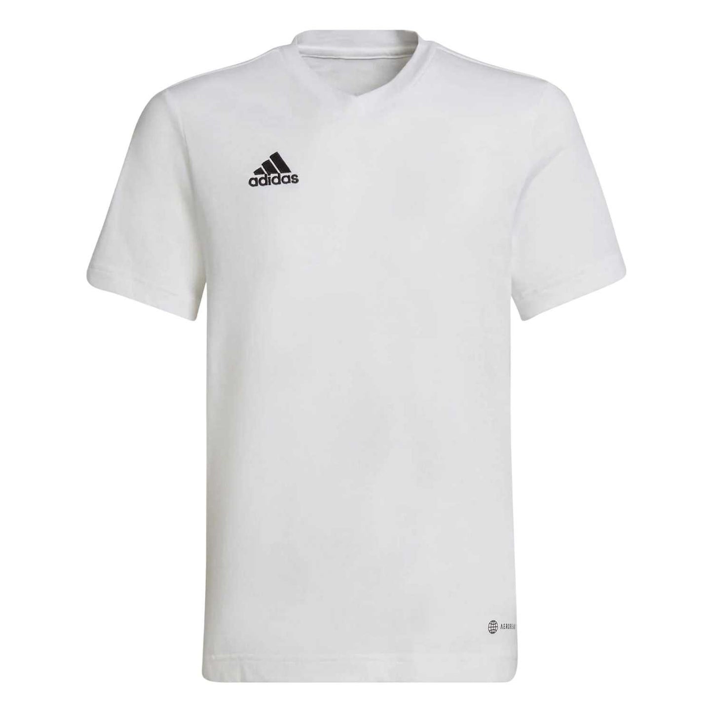 White - Front - Adidas Childrens-Kids Entrada 22 V Neck T-Shirt