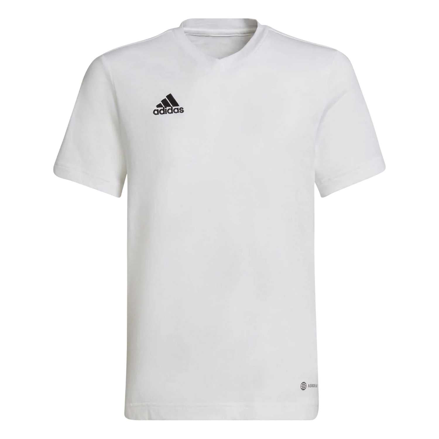White - Front - Adidas Childrens-Kids Entrada 22 V Neck T-Shirt