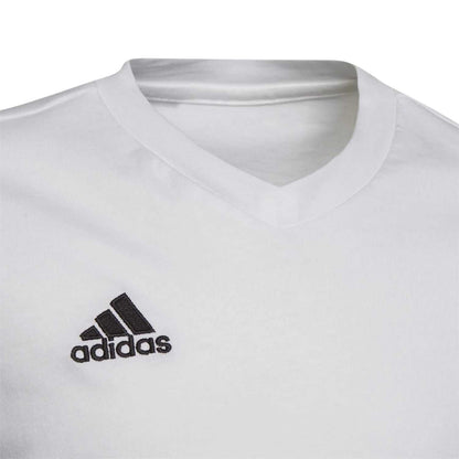 White - Side - Adidas Childrens-Kids Entrada 22 V Neck T-Shirt