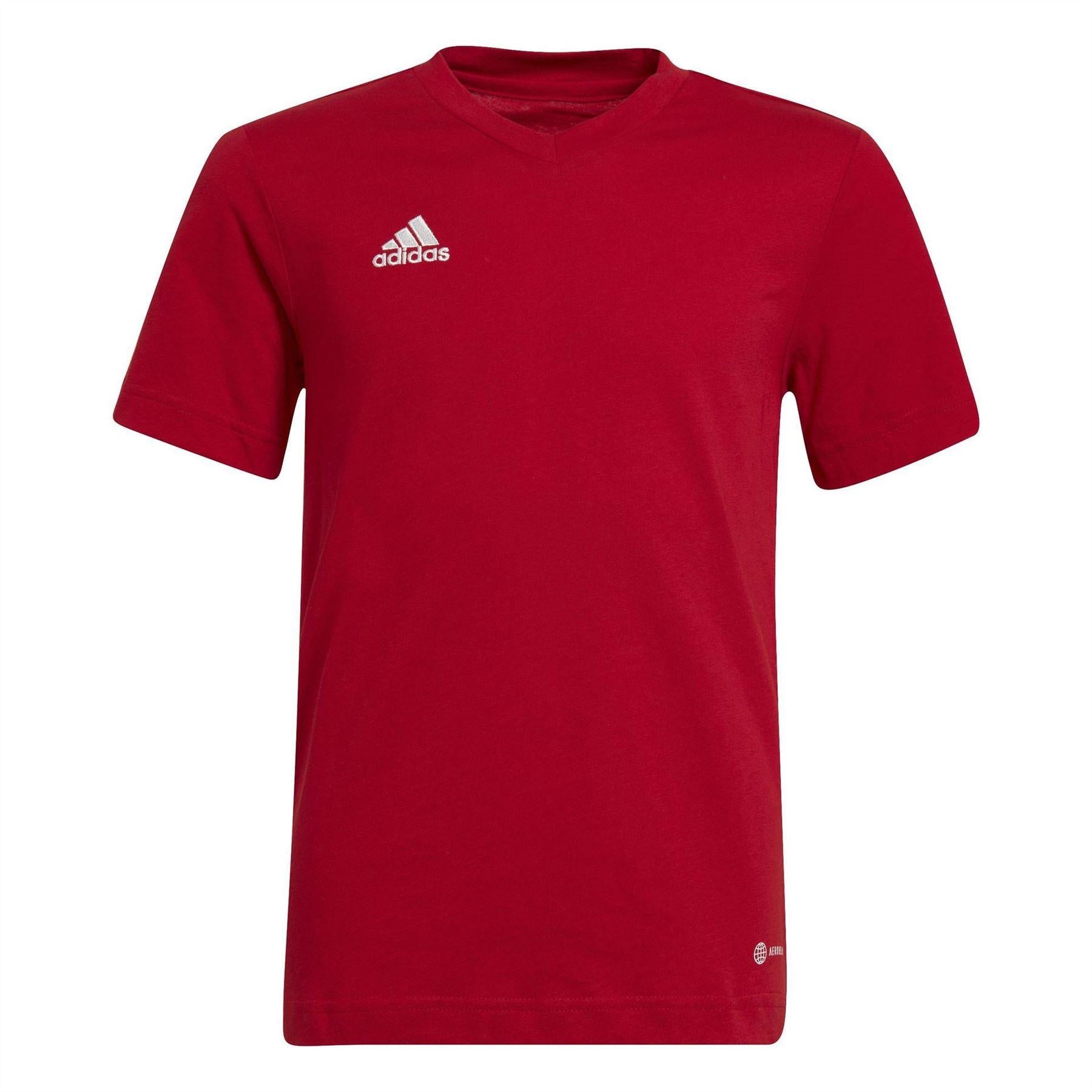 Red - Front - Adidas Childrens-Kids Entrada 22 V Neck T-Shirt