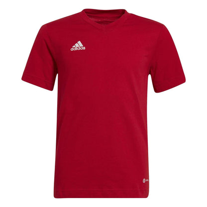 Red - Front - Adidas Childrens-Kids Entrada 22 V Neck T-Shirt