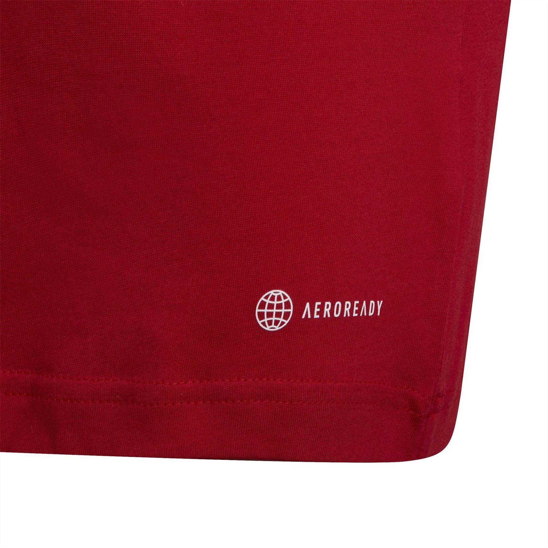 Red - Lifestyle - Adidas Childrens-Kids Entrada 22 V Neck T-Shirt