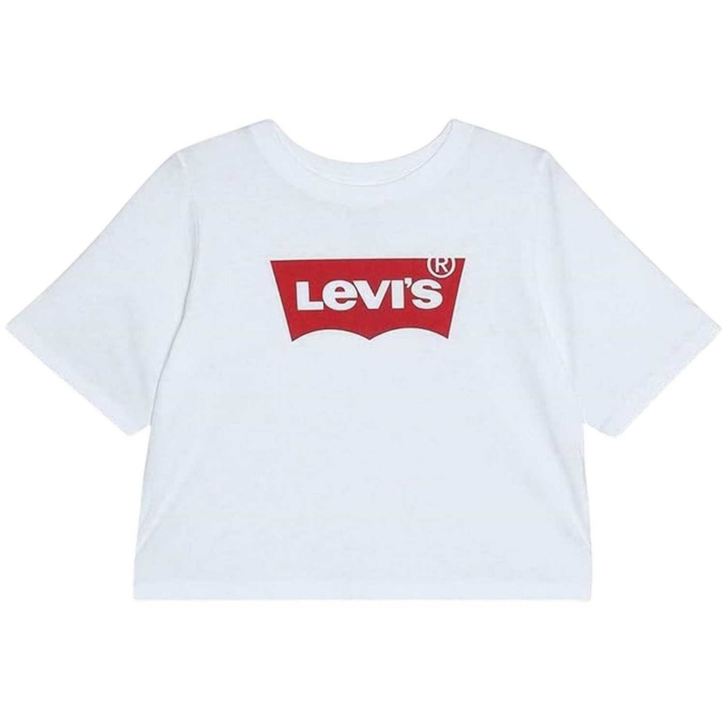White - Front - Levis Girls Batwing Logo Regular Crop T-Shirt