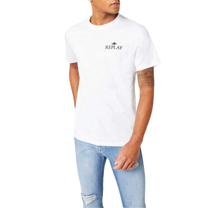 White - Front - Replay Mens Small Logo T-Shirt