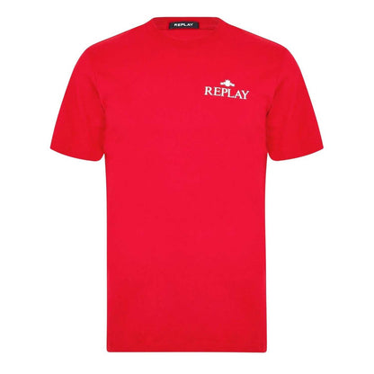 Red - Front - Replay Mens Small Logo T-Shirt