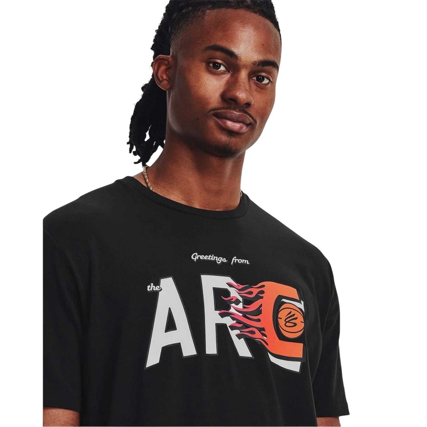Black-White - Side - Under Armour Mens Crew Neck Relaxed Fit Short-Sleeved T-Shirt