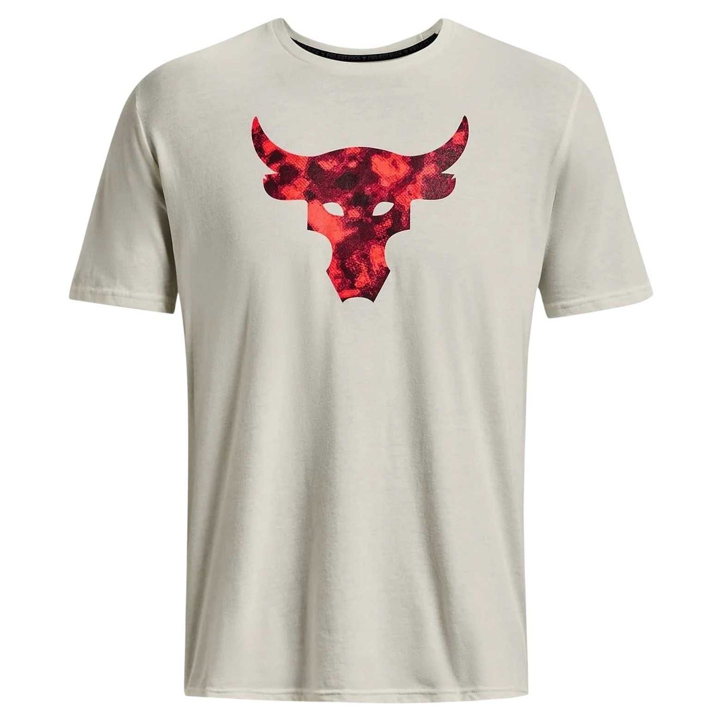Ivory-Black - Front - Under Armour Mens Project Rock T-Shirt