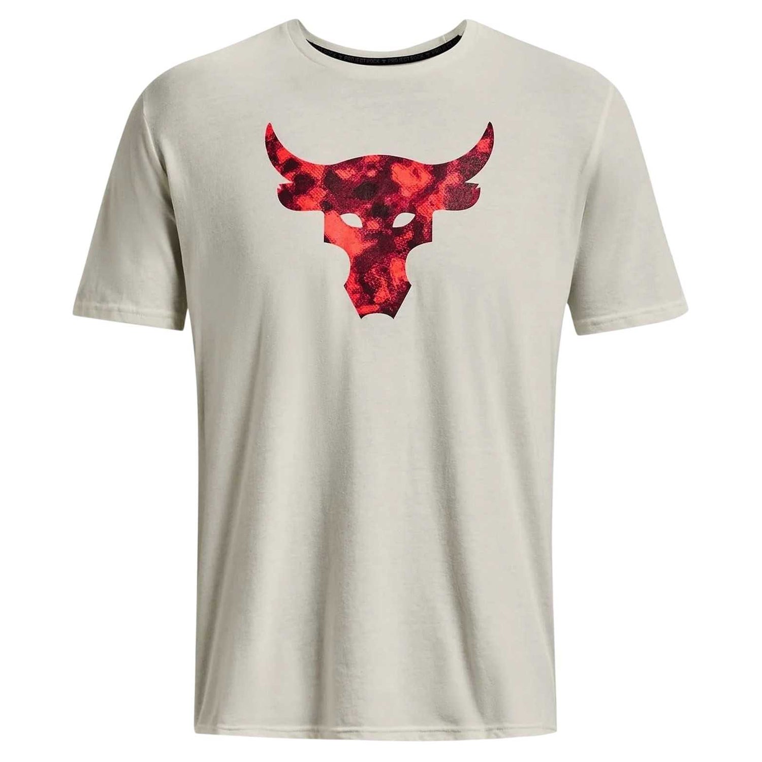 Ivory-Black - Front - Under Armour Mens Project Rock T-Shirt