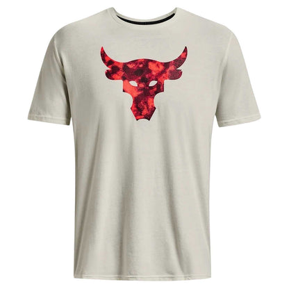 Ivory-Black - Front - Under Armour Mens Project Rock T-Shirt