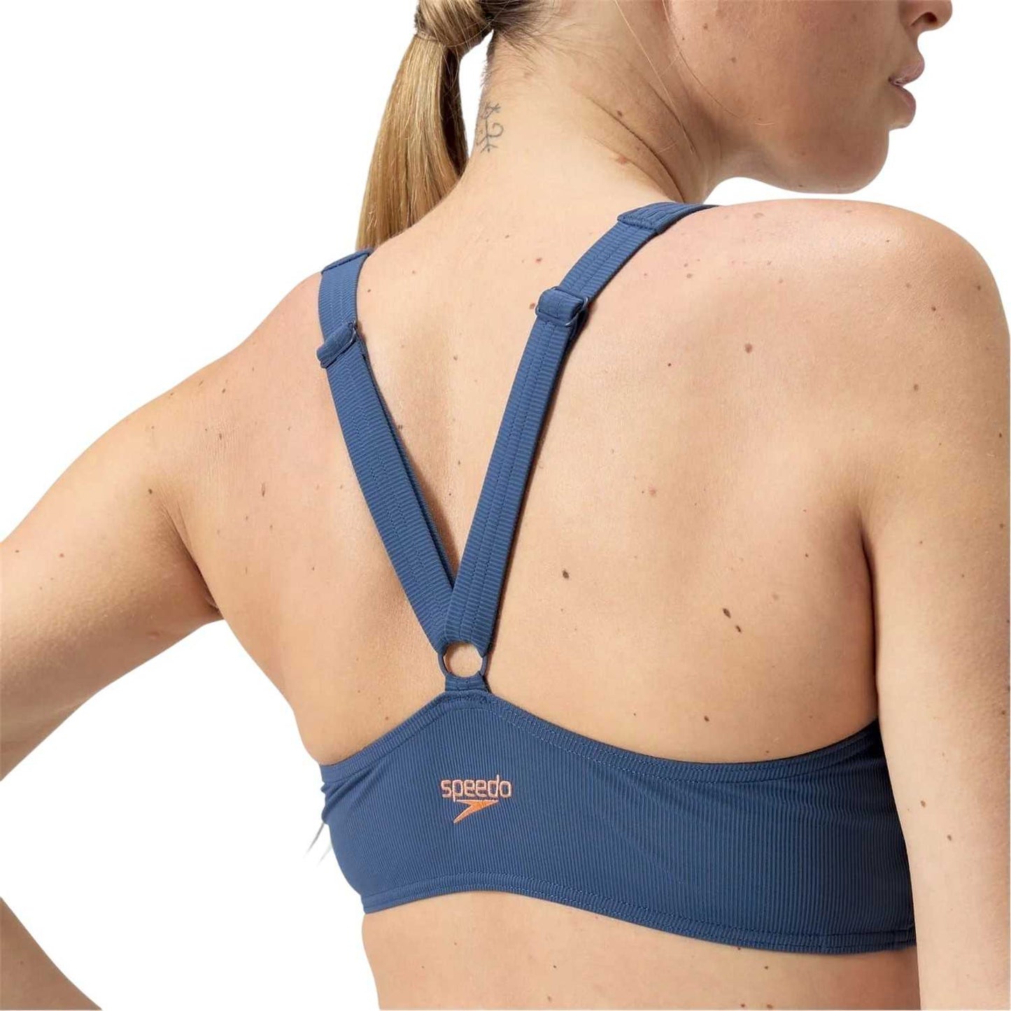 Blue - Back - Speedo Womens-Ladies Mathi Wai High Waist Maternity Bikini Set