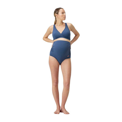 Blue - Front - Speedo Womens-Ladies Mathi Wai High Waist Maternity Bikini Set