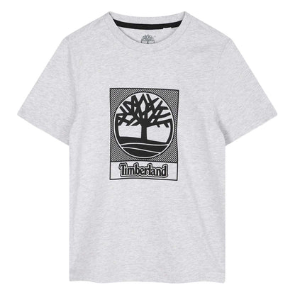 Grey - Front - Timberland Childrens-Kids Logo Jersey T-Shirt