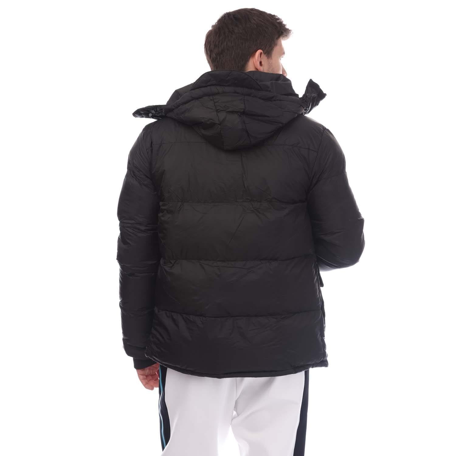 Black - Back - Loyalty & Faith Mens Padded Puffer Jacket