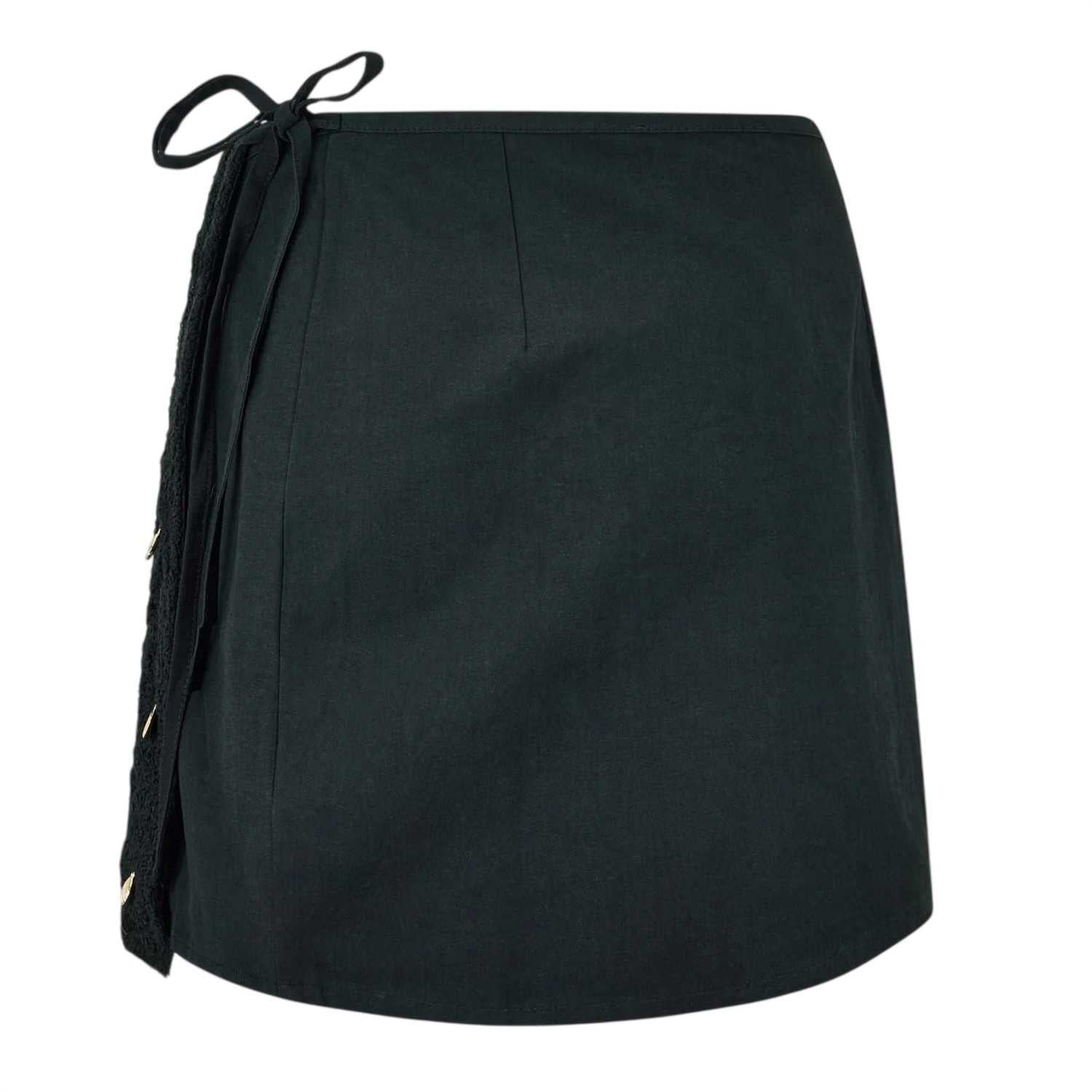 Black - Back - Never Fully Dressed Womens-Ladies Embellished Crochet Mini Skirt