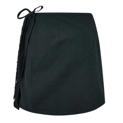 Black - Back - Never Fully Dressed Womens-Ladies Embellished Crochet Mini Skirt