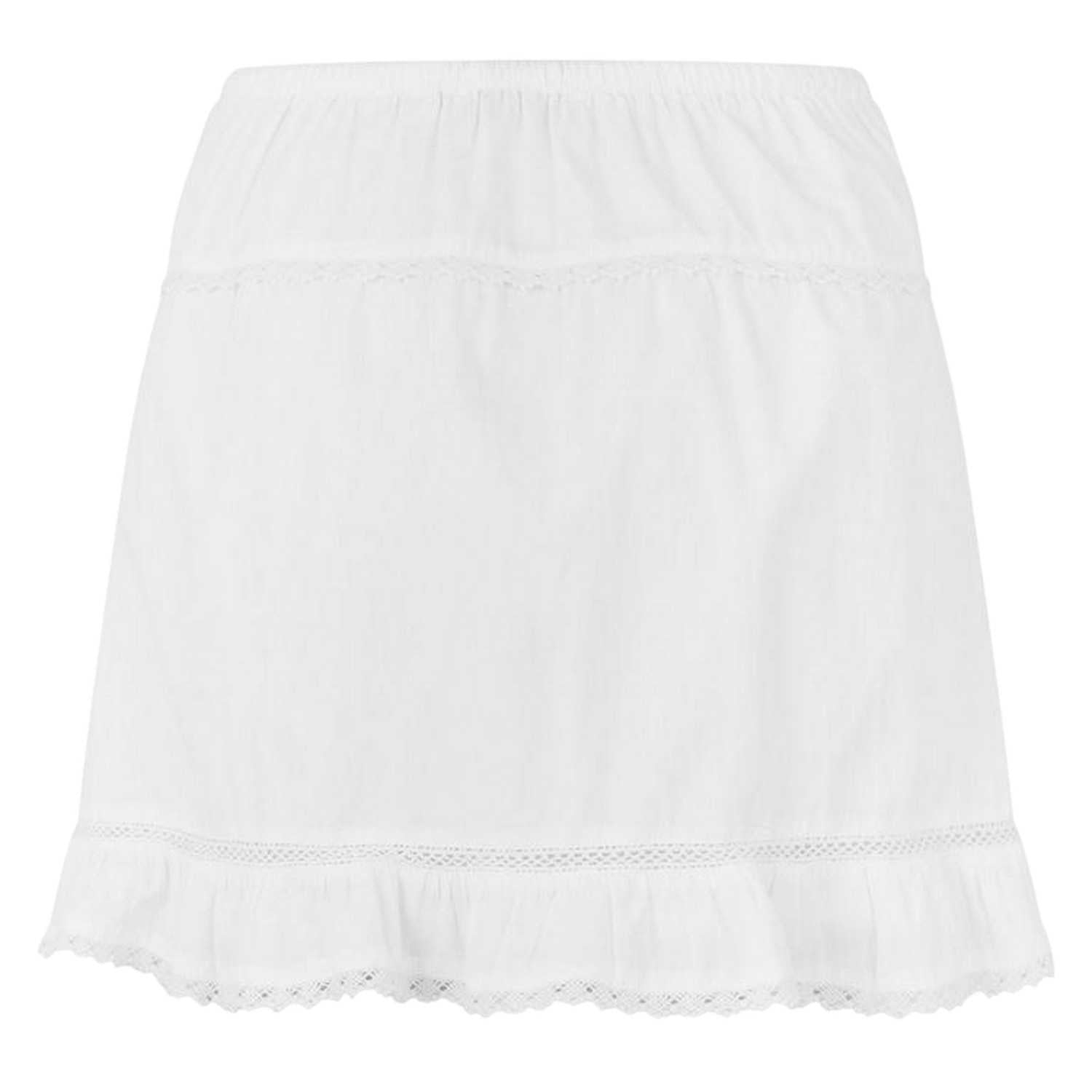 Bright White - Back - Jack Wills Womens-Ladies Ruffle Hem Mini Skirt