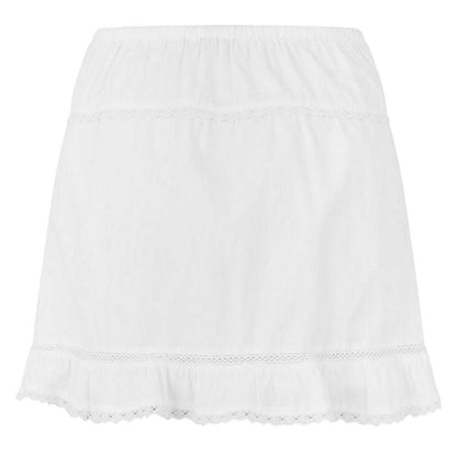 Bright White - Back - Jack Wills Womens-Ladies Ruffle Hem Mini Skirt