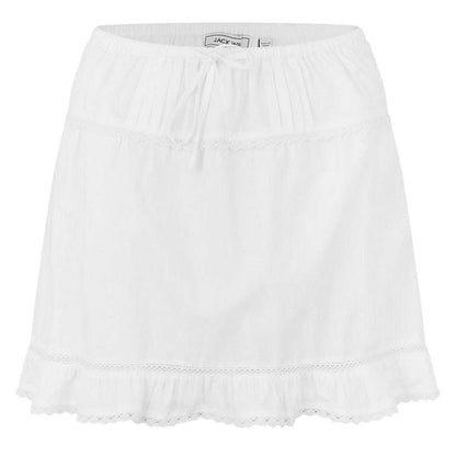 Bright White - Front - Jack Wills Womens-Ladies Ruffle Hem Mini Skirt
