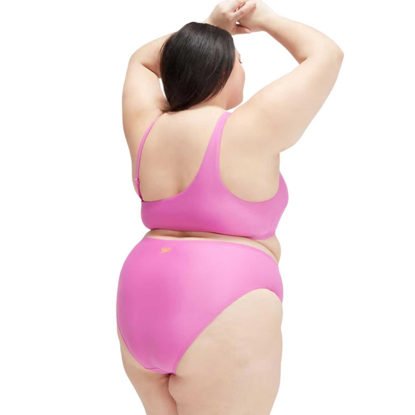Purple - Back - Speedo Womens-Ladies Asymmetric Plus Bikini Set