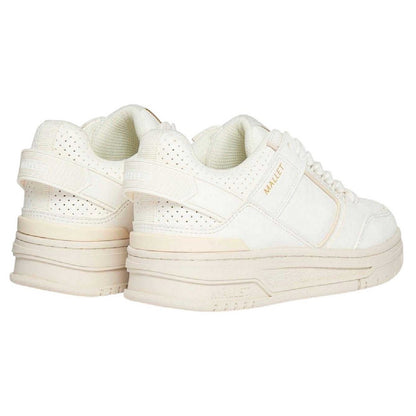 Off White - Back - Mallet Womens-Ladies Compton Leather Low Cut Chunky Flat Trainers