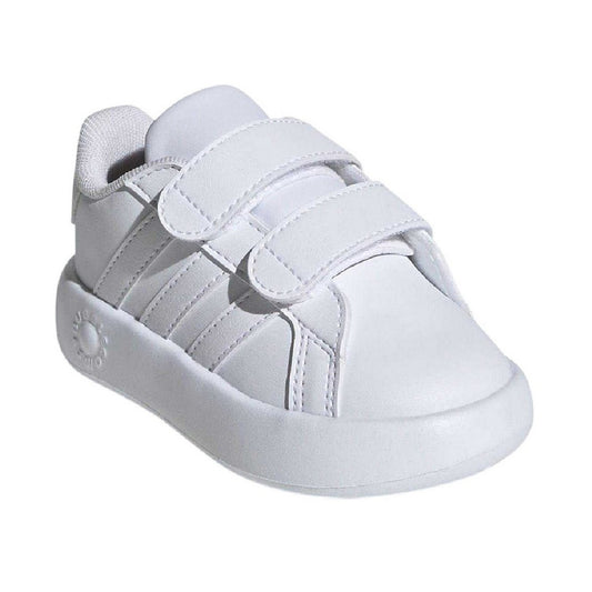 White - Front - Adidas Childrens-Kids Grand Court 2.0 Trainers