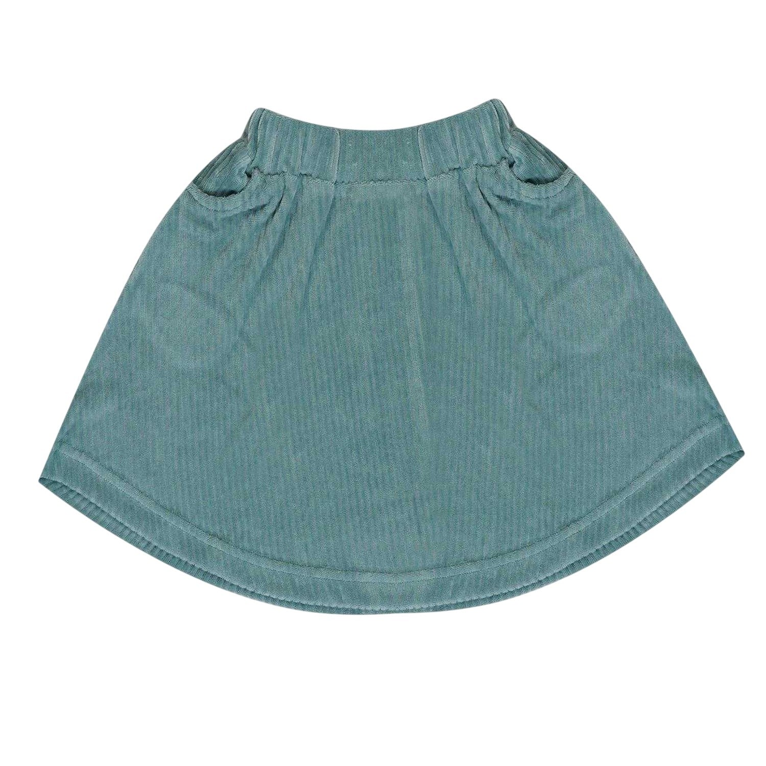 Cream-Teal - Back - Miso Baby Girls Bow Top & Skirt Set