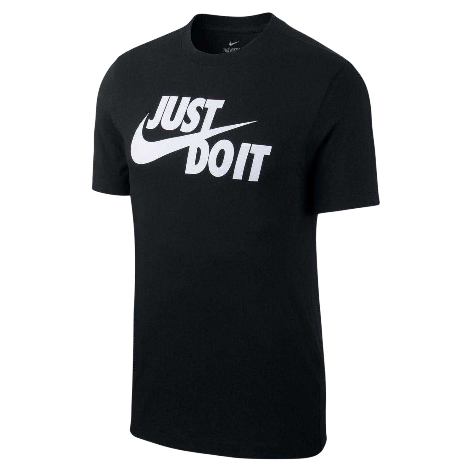 Black-White - Front - Nike Mens Just Do It T-Shirt