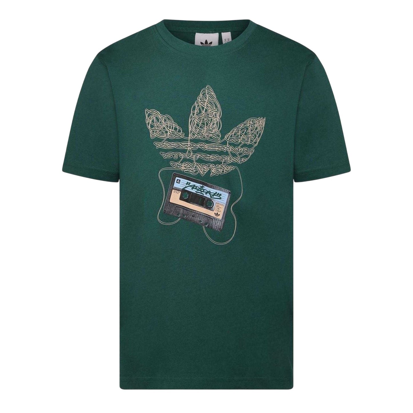Green - Front - Adidas Mens Trefoil Cassette Tape Cotton T-Shirt