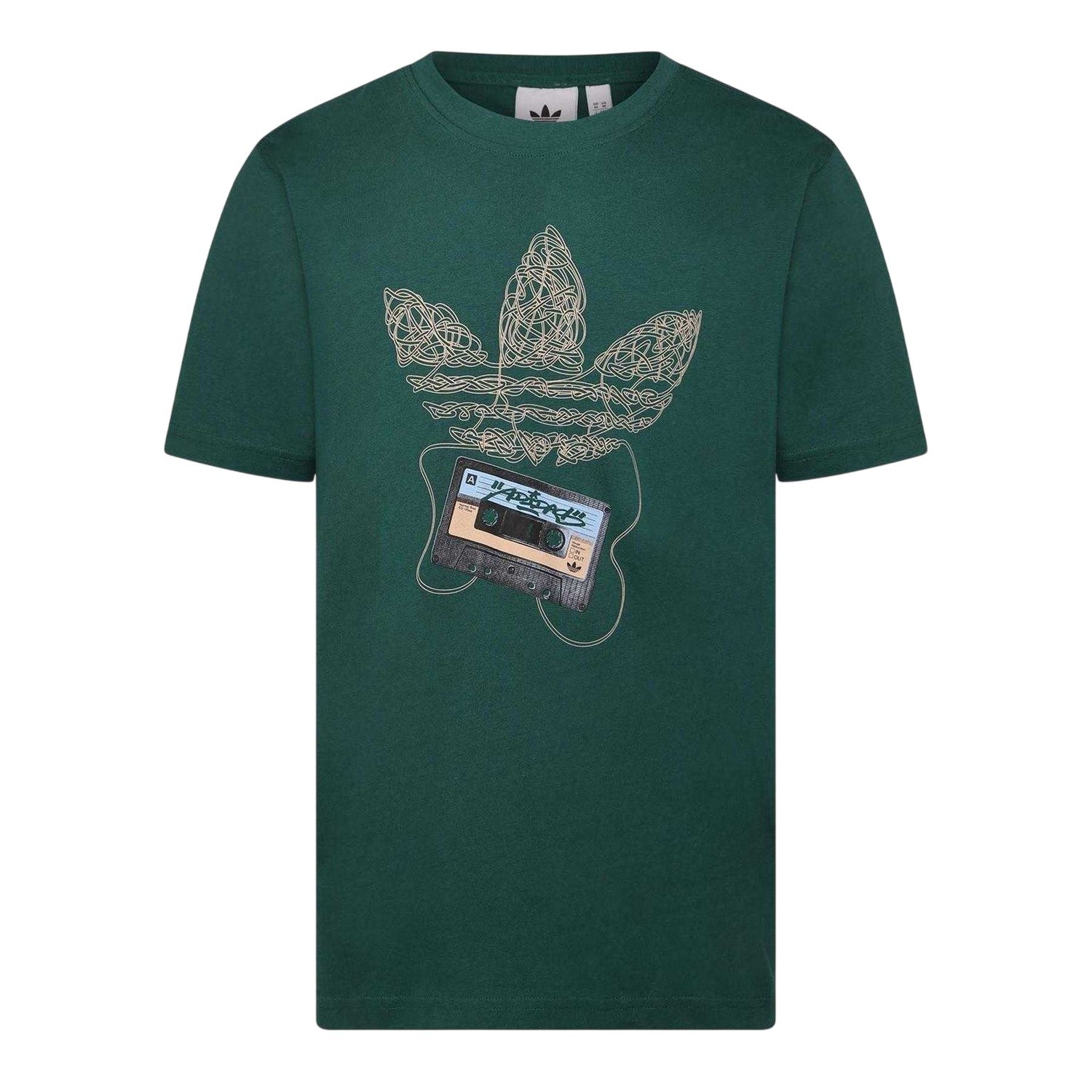 Green - Front - Adidas Mens Trefoil Cassette Tape Cotton T-Shirt