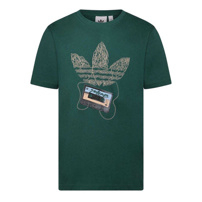 Green - Front - Adidas Mens Trefoil Cassette Tape Cotton T-Shirt