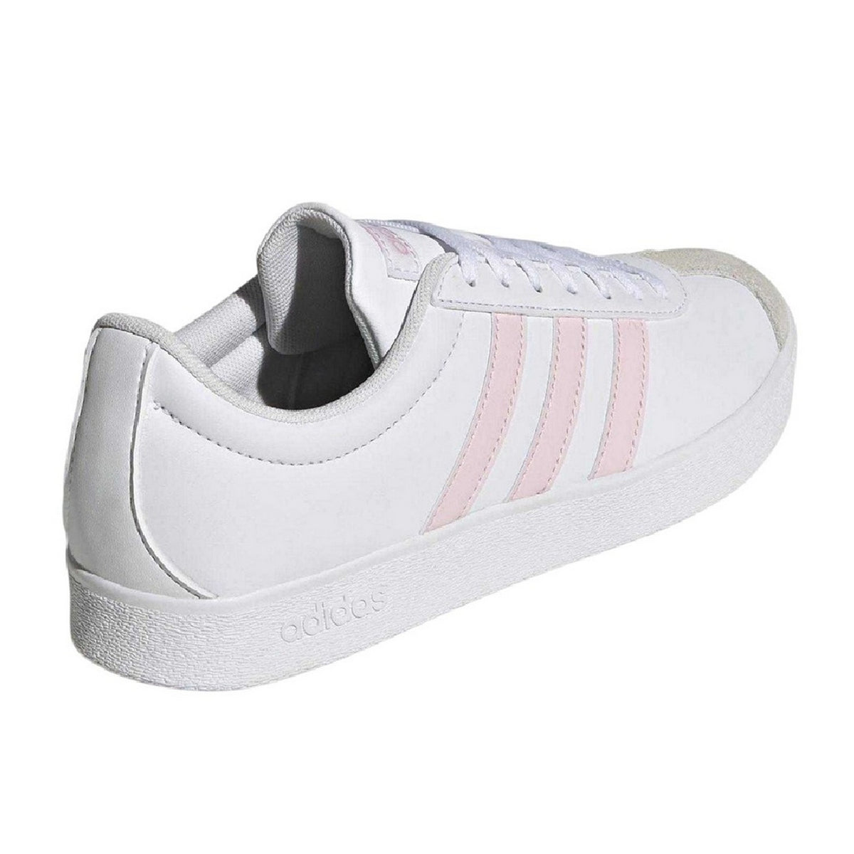 White-Pink-Grey - Back - Adidas Womens-Ladies Court Base Trainers