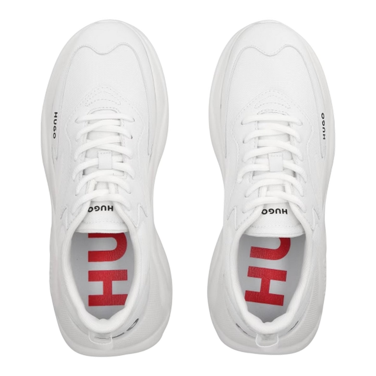 White - Side - Hugo Womens-Ladies Leon Logo Trainers