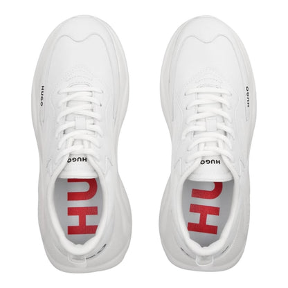 White - Side - Hugo Womens-Ladies Leon Logo Trainers