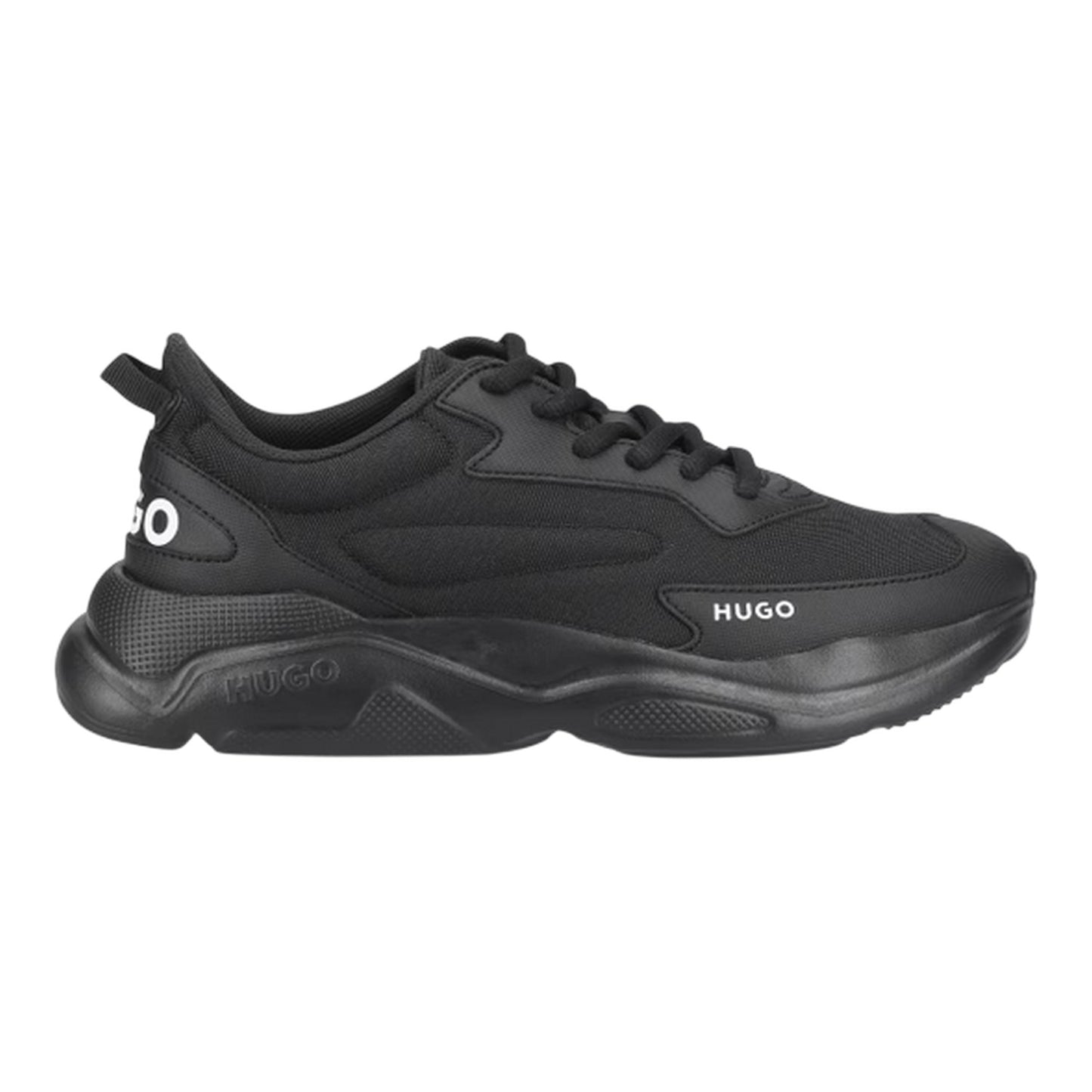 Black - Front - Hugo Womens-Ladies Leon Logo Trainers