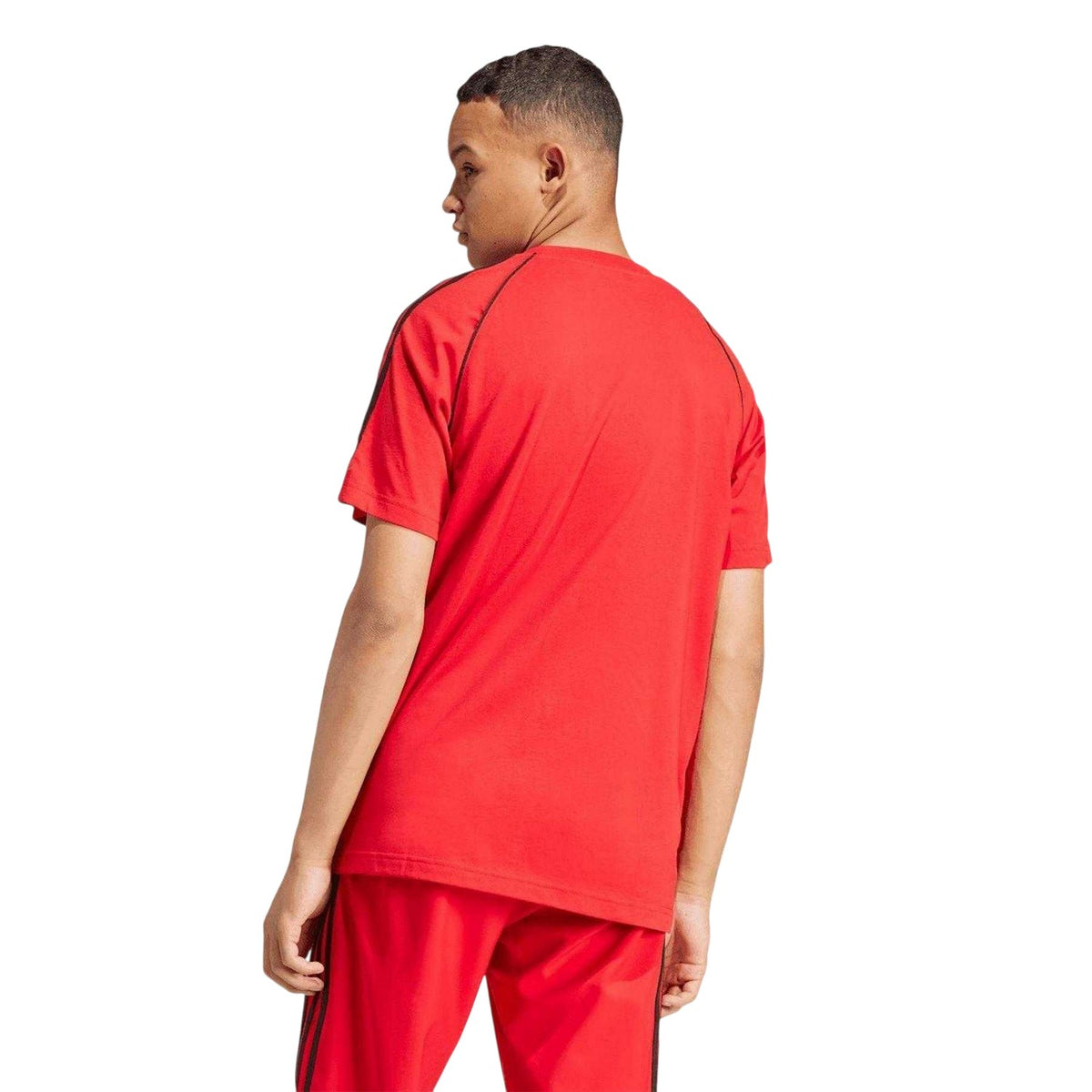 Red - Back - Adidas Mens Originals Trefoil T-Shirt