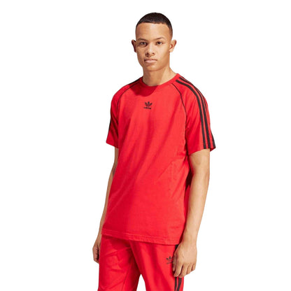 Red - Side - Adidas Mens Originals Trefoil T-Shirt