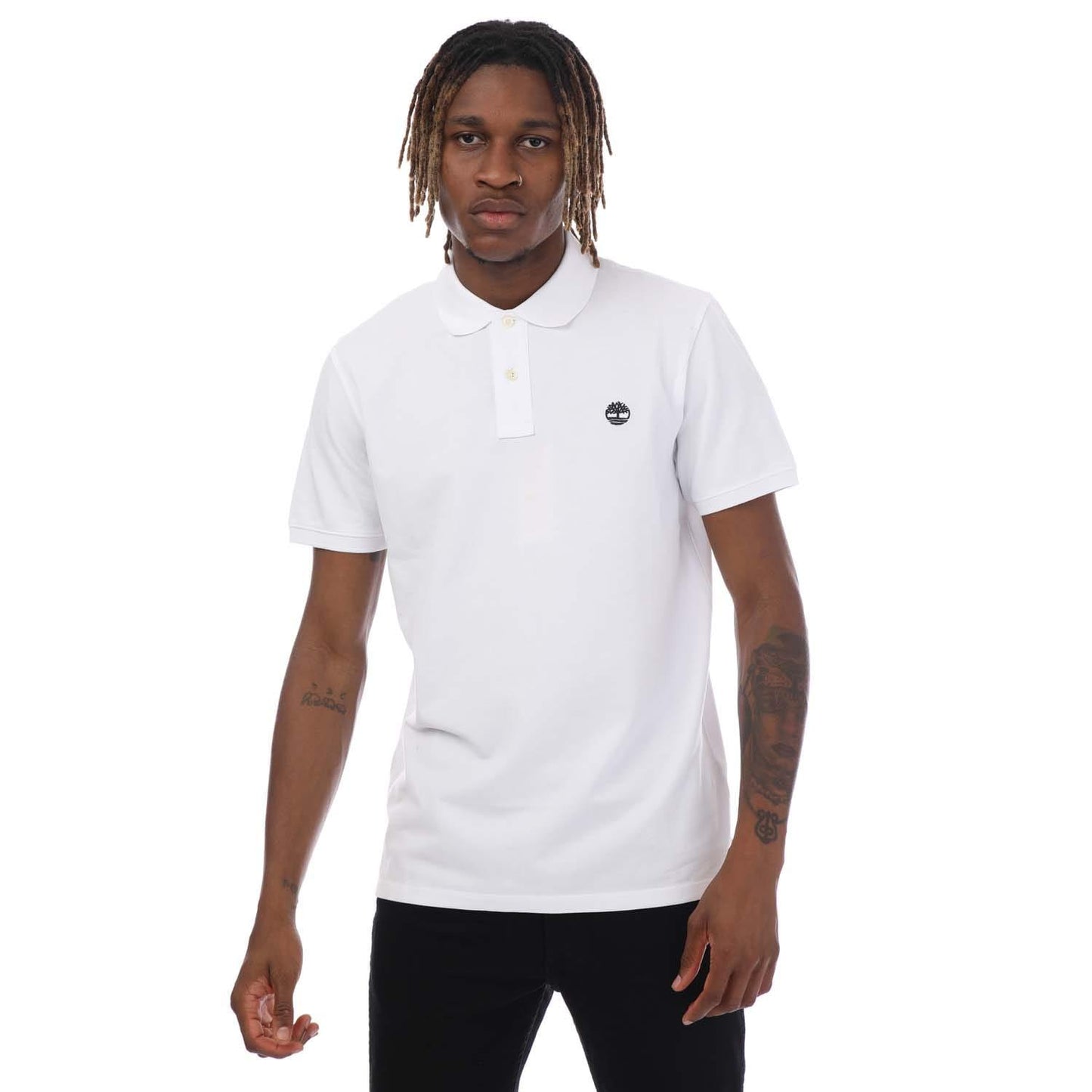 White - Front - Timberland Unisex Adult Millers River Pique Polo Shirt