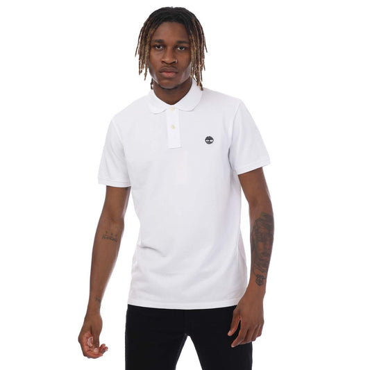 White - Front - Timberland Unisex Adult Millers River Pique Polo Shirt
