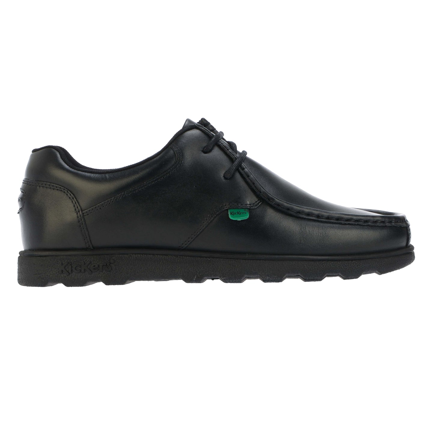 Black - Side - Kickers Mens Fragma Leather Lace Up Shoes