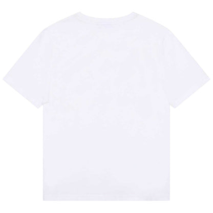 White - Back - Boss Childrens-Kids Large Logo T-Shirt