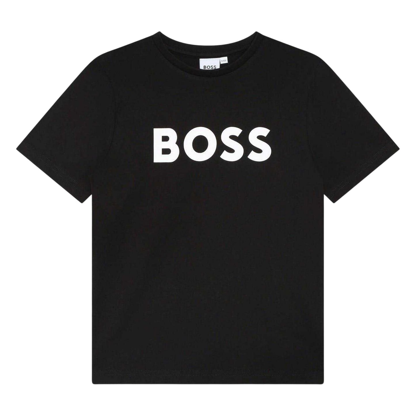 Black - Front - Boss Childrens-Kids Large Logo T-Shirt