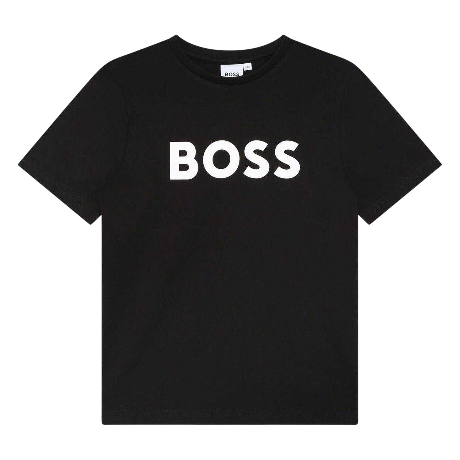 Black - Front - Boss Childrens-Kids Large Logo T-Shirt