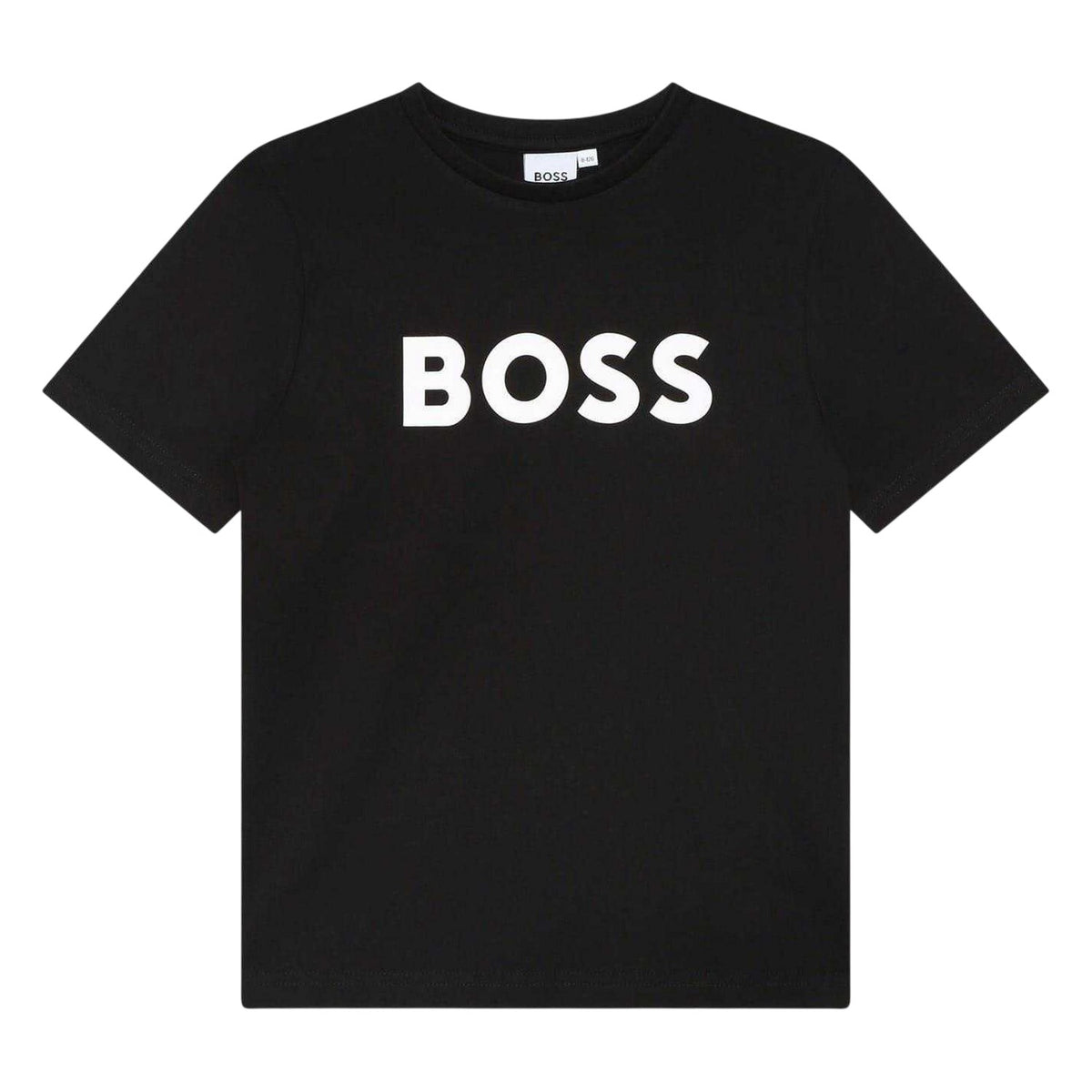 Black - Front - Boss Childrens-Kids Large Logo T-Shirt