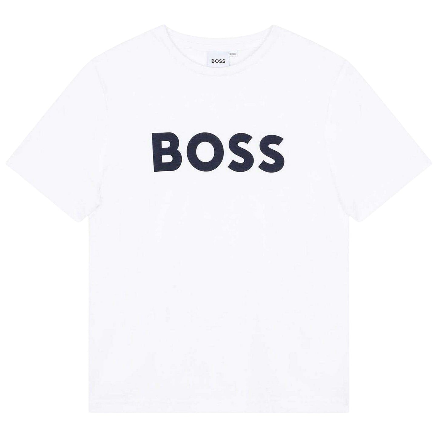 White - Front - Boss Childrens-Kids Large Logo T-Shirt