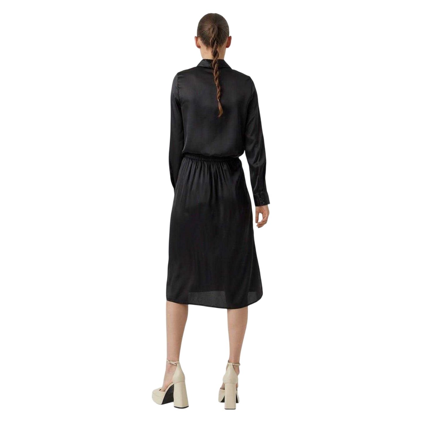 Black - Back - Vero Moda Womens-Ladies Woven Midi Skirt